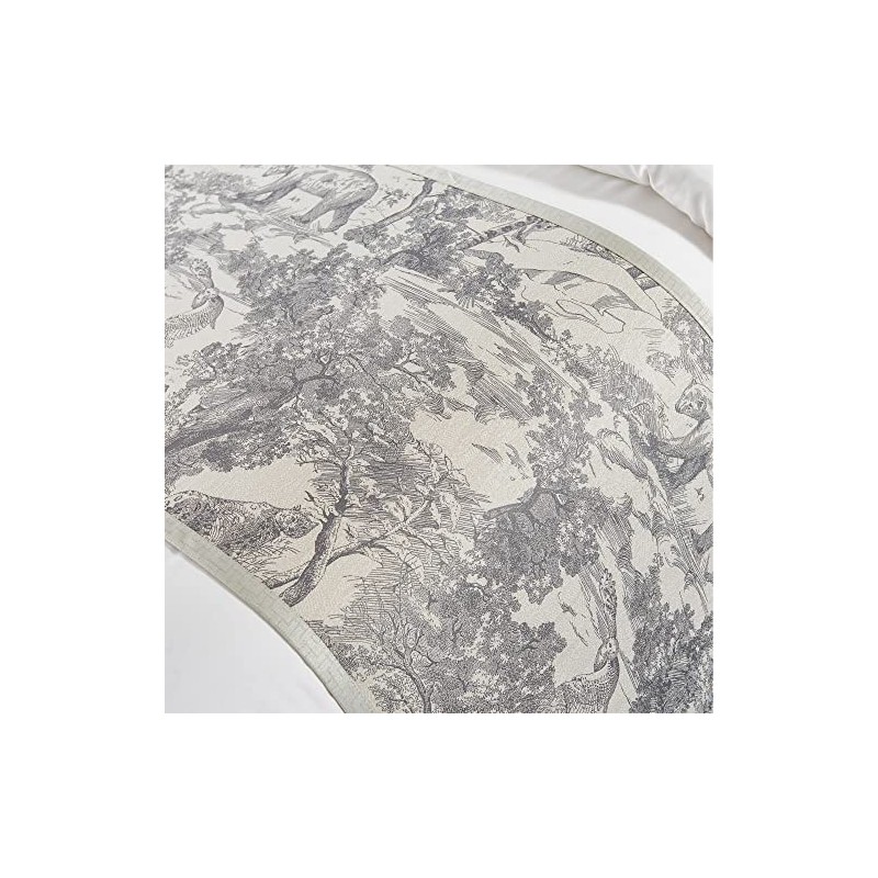 OSVINO Floral Bed Scarf 100% Microfiber Elegant Fade Resistant Bed