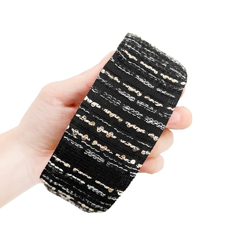 Burnaby Wide Black Sequence Point Hairband Wide Headband / 버나비
