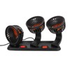 Three Head Car Fan 2 Speed Adjustable 360 Degree Rotation