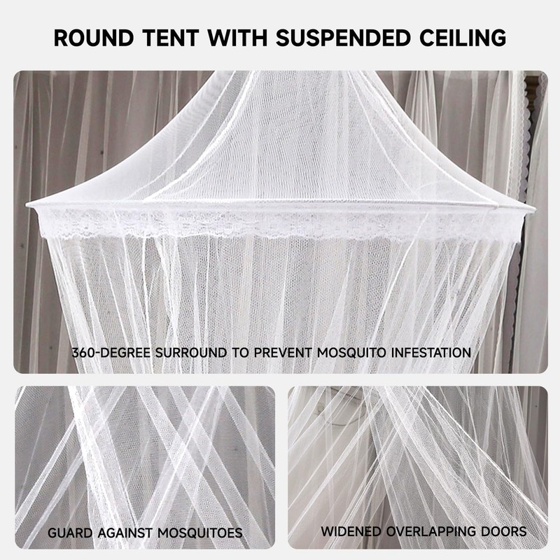 Mosquito Net with Hooks, Single Bed Double Bed Children Bed