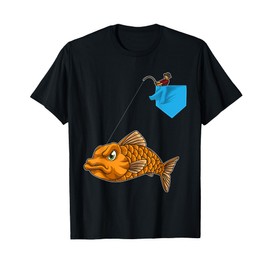 Fishing Fisherman In A Pocket Catching a Fish Funny T-Shirt
