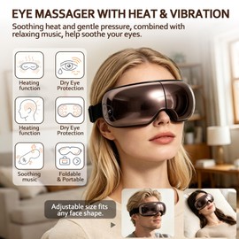 FSA-HSA Eye Massager with Heat for Eye Strain, Dry Eyes, and Head Tension
