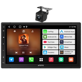 ATOTO A5L Android Double DIN Car Stereo Wireless CarPlay & Wireless Android Auto, 7 Inch Car Radio in-Dash GPS Navigation, Wi-Fi/BT/USB Tethering, 24EQ, Built-in AMP, HD LRV, Backup Camera
