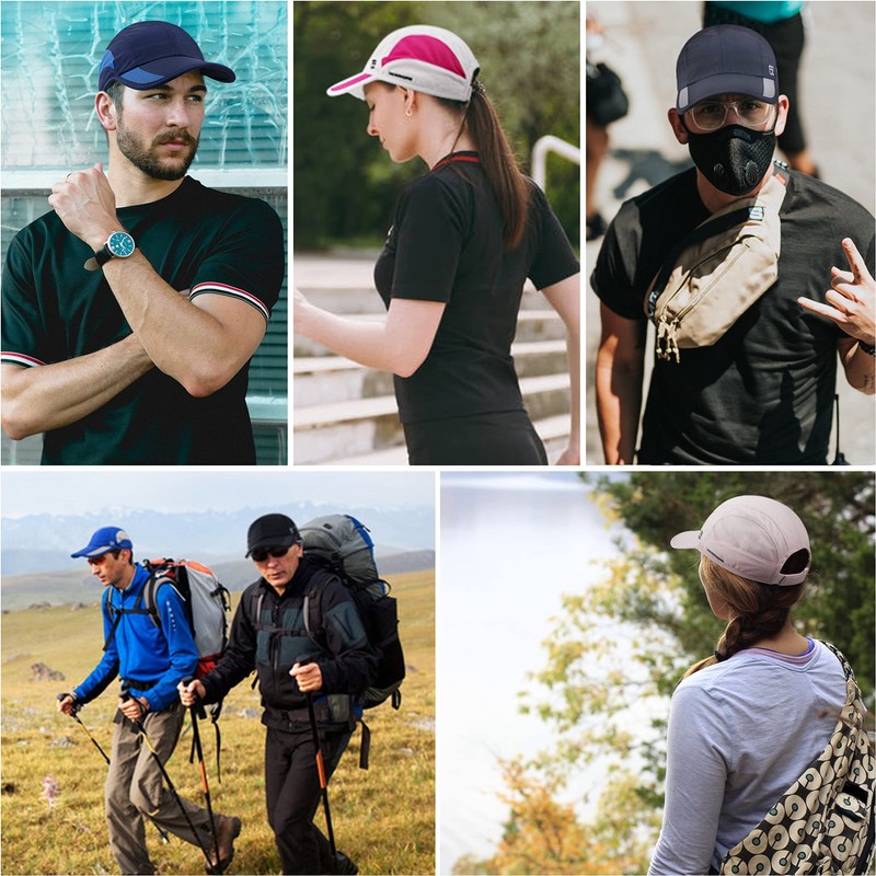 GADIEMKENSD Mens Quick Dry Sports Hat Lightweight Breathable Baseball Caps