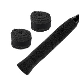 CAPASTEC Grip Tape, Towel Type, Set of 2, Tennis, Badminton, Sweat Absorbent, Perfect for Long Time Play, Dry Type, Grip Tape, For Rackets, Black