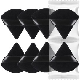 YOYOSOFT Powder Puff Triangular Puff, Set of 8, Fits Fine Parts, Width 2.6 x Length 2.8 inches (6.5 cm) x Length 2.8 inches (7 cm), Flocking Material, Face Powder Puff Disposable Large Capacity Puff
