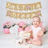 Lemicin Baby in Bloom Banner with Flower, Rustic Bunting Garland