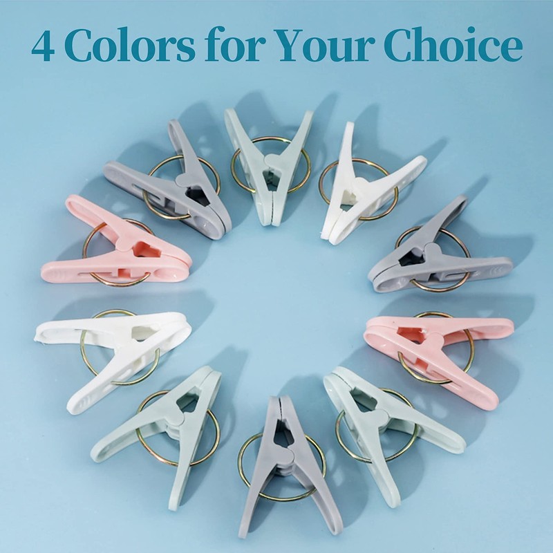Clothes Pegs, Non-Slip Strong Elastic Plastic Washing Pegs with Durable