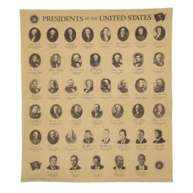 Treasure Gurus Presidents of The US on Antiqued Parchment Paper Historical Document Poster