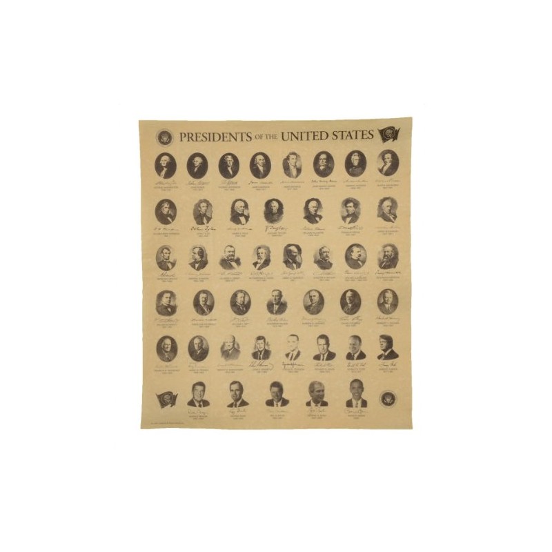 Treasure Gurus Presidents of The US on Antiqued Parchment Paper