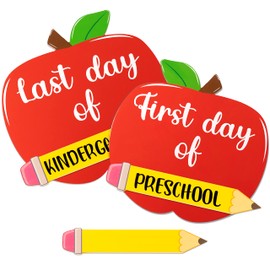 First and Last Day of School Board, 3D First Day of School Board Double Sided Back to School Board for Kids, 1st Day of Preschool Kindergarten Board Classroom Photo Props Back to School Party Supplies