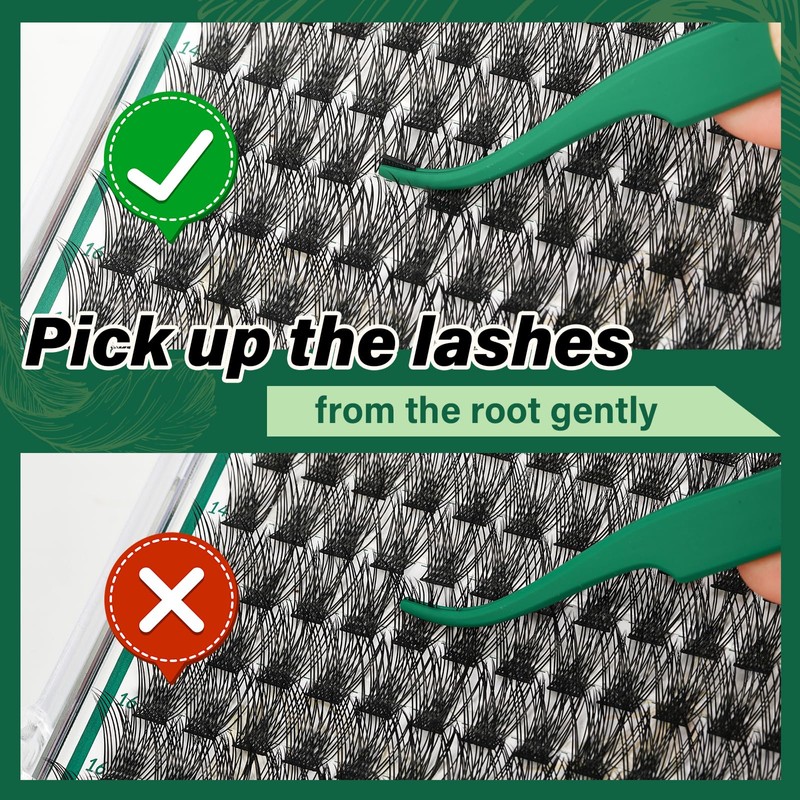 Lash Clusters 144pcs Individual Lashes D Curl 10mm Eyelash Clusters