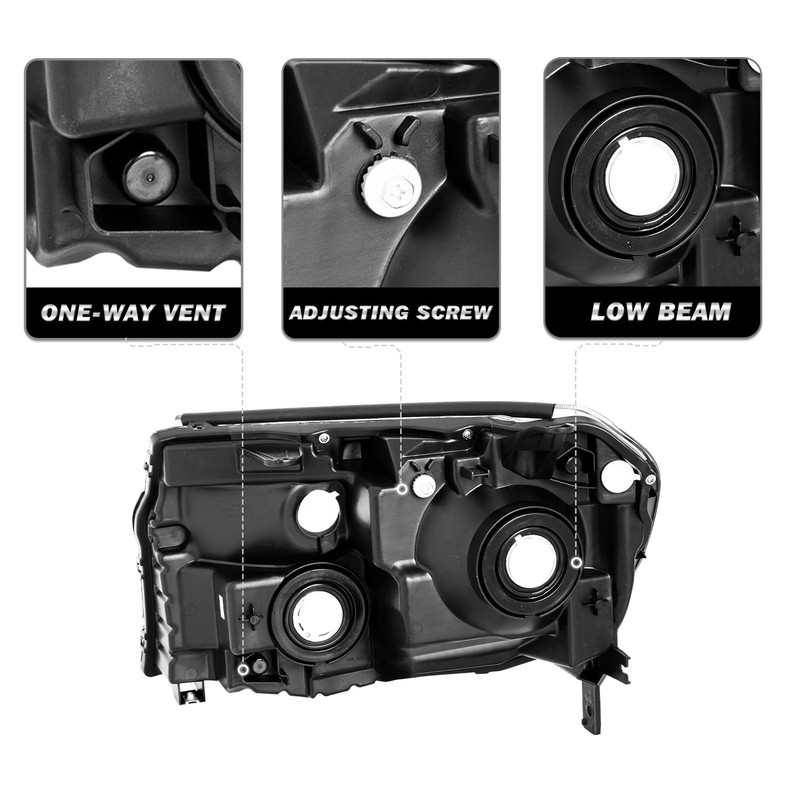 SOCKIR Headlight Assembly Pair Fit for 2012 2013 2014 2015