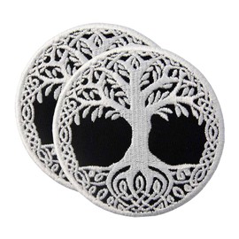 2PCS Yggdrasil Norse Mythology Patch - Celtic Tree of Life Iron On Embroidered Patch for Bags, Hats, Clothes, Jacket, Jeans, Backpacks