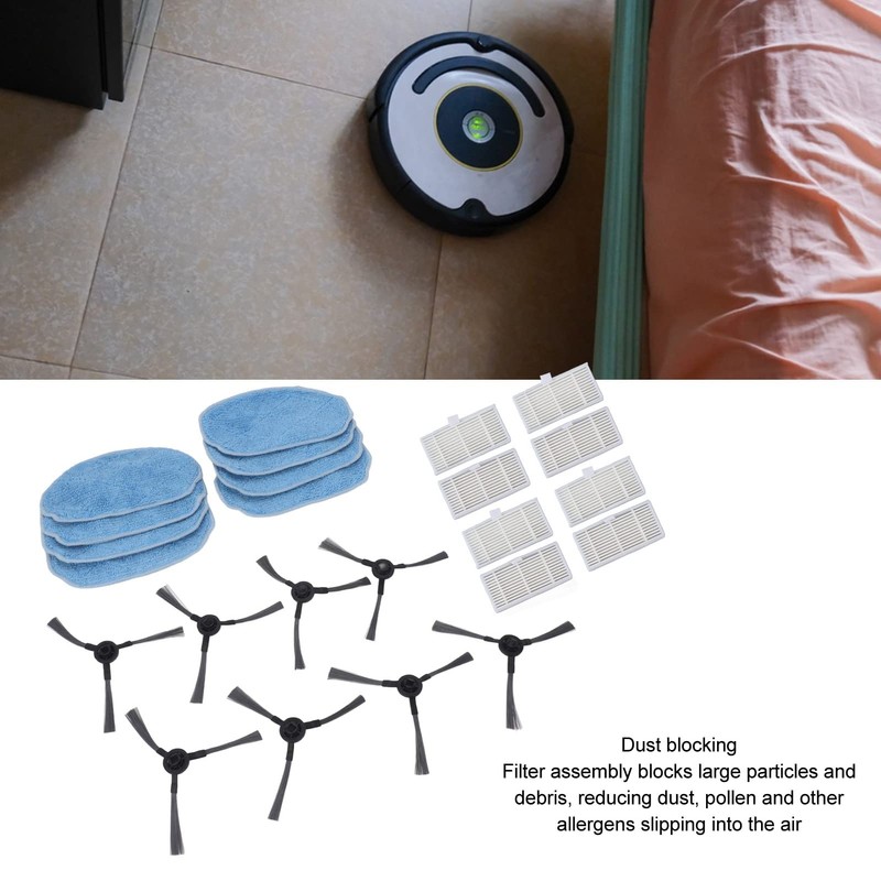 Honio Robotic Vacuum Cleaner Kit,Robot Side Brush Filter Sweeping Brush