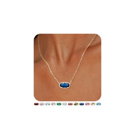 Gold Necklace for Women, 18K Gold Plated Birthstone Necklace with Cubic Zirconia Pendant | 18"-20" Adjustable Chain | ValentinesDay Gifts for Her, Stocking Stuffers, Birthday Gifts for Women (September: Sapphire)