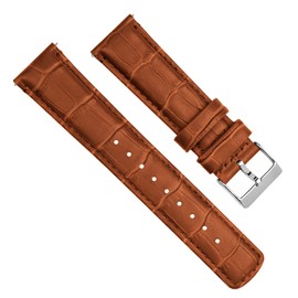 BARTON Alligator Grain - Quick Release Leather Watch Bands - Choose Color - 16 mm, 18mm, 19mm, 20mm, 21mm, 22mm, 23mm, or 24mm - Toffee 21mm Strap