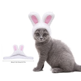 Cute Pet Hat 3 Pieces Bunny Hat Cat Rabbit Hat for Cat Adjustable Pet Headgear Rabbit Hat with Ears Cat Small Dogs Pet Hat Cute Headdress Funny Hat Party Costume