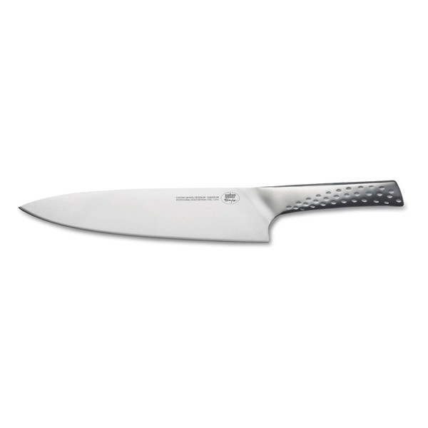 Weber Deluxe Chef Knife | Stainless Steel Professional Knife | Weber Barbecue Accessories | Suitable for All Types of Fish, Chicken, Pork and Meat - Silver (17070)