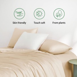 Townssilk Double-Sided 100% Pure Tencel Cushion Cover, High-End Cushion Cover, Suitable for Hair and Skin Health, 2-Piece, with Hidden Zip, 40 x 80 cm, Taupe