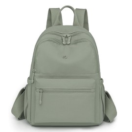 YUESITE Women's Waterproof Nylon Backpack Casual Daypack Women Elegant Shoulder Bag City Backpack Travel Backpack for Travel School Work, Light green