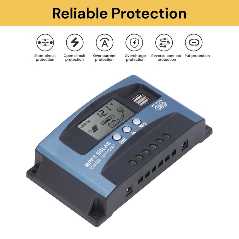 EZONEDEAL 100A MPPT Solar Charge Controller, Solar Panel Controller, Auto