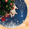 ATTX Winter Blue Snowflakes Tree Skirt Home Decoration Large Round