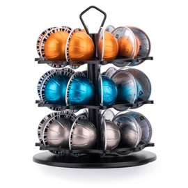 HiveNets Multi Tier Coffee Pod Holder Carousel for Vertuo Pod Storage Organiser (30 Pods)