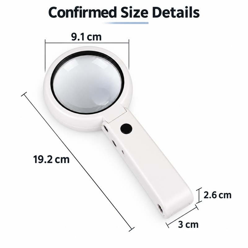 Foldable LED Magnifying Glass for Reading & Detail Work –