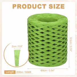 METALLIXITY Raffia Paper Craft Ribbon 200m/656ft Raffia Ribbon String Kraft Packing for Gift Wrapping, Crafting Supplies (Pink)