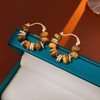 Retro-Inspired 14k Gold Plated Huggies Hoop Dangle Earrings for Women
