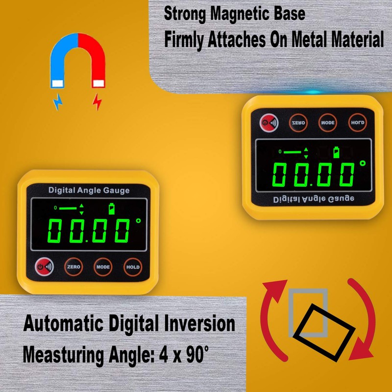 Angle Gauge, eOUTIL Digital Protractor/Inclinometer/Angle Finder with V-Groove Magnetic Base