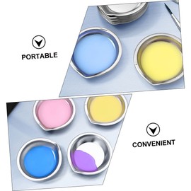 LABRIMP Stainless Steel Paint Mixing Trays 30pcs Set Round Shape for Watercolor Scratch-Resistant