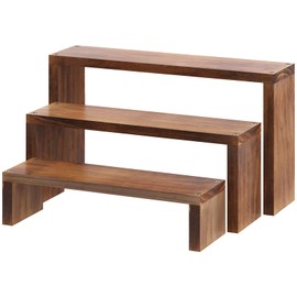 Tovacu Plant Stand Shelf for Desk Window Sill Countertop Succulent Stand Desktop Shelf 3 Tiers Small Wooden Tabletop Ladder Plant Shelves for Cupcake Stand Riser Spice Rack Holder