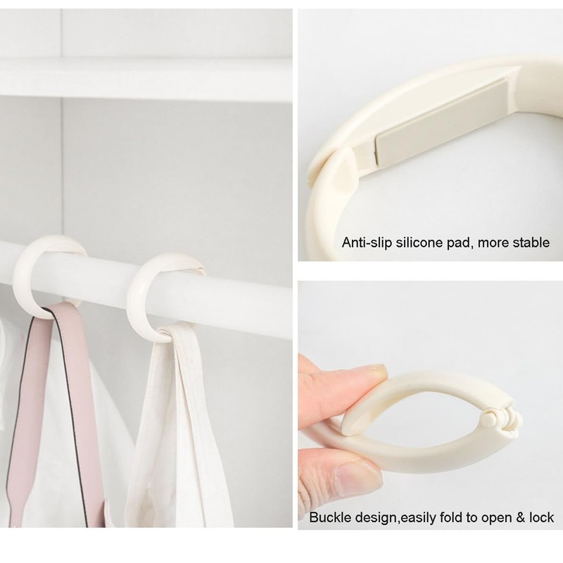 ZAAWUUT Foldable Desktop Clip Hooks,2-Pack Rod Hook,Purse Holder,Backpack Bag Hook