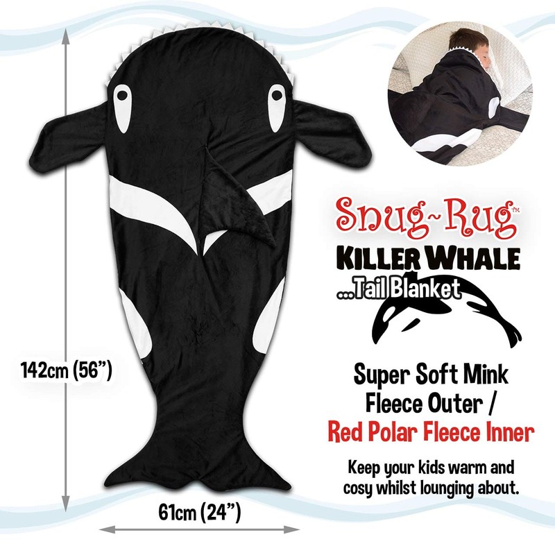 Snug Rug Killer Whale Tail Black & White Super Soft