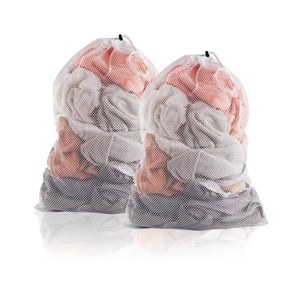 2 Pack Extra Large Mesh Laundry Bag with Drawstring, 23.6×35.4inch
