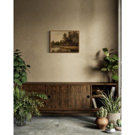 ARPEOTCY Vintage Framed Canvas Wall Art, 12x16 Inch Vintage Lakeside Wall Art for Living Room Bedroom Gallery, Farmhouse Picture with Frame, Retro Landscape Bathroom Decor Aesthetic