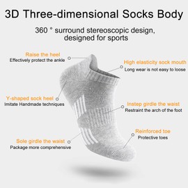 EUZUXU 5 Pairs Trainer Running Socks Womens Man, Breathable Wicking Sports Running Socks, Low Cut Athletic Socks, Short Cushioned Athletic Socks