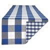 DII Gingham Check Tabletop Collection, Navy, Table Runner, 14x108