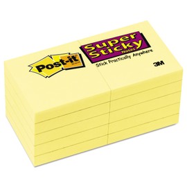 Post-it 62210SSCY Canary Yellow Note Pads, 2 x 2, 90-Sheet, 10/Pack