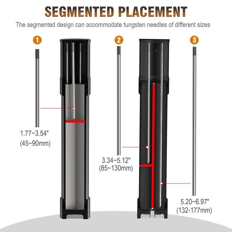 3mirrors Tungsten Holder-Black Storage Tube for TIG Tungsten Electrode with