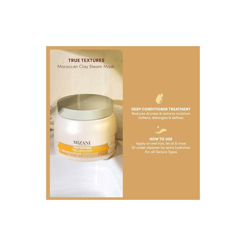 MIZANI True Textures Moroccan Clay Steam Mask, 16.9 Fl Oz