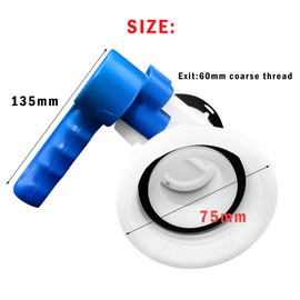 Set of 2 DN50 IBC Tote Tank Butterfly Valve Taps Adapter, Muasopst 75mm 1000L IBC Tote Fittings Drain Water Tank Container Switch Adapter