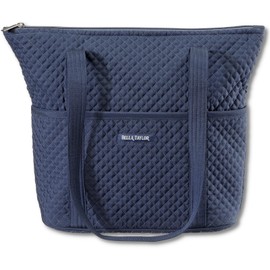 Bella Taylor Stride Tote | Medium Microfiber Handbag for Women | Vintage Navy