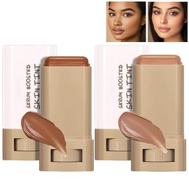 2Pcs Foundation Stick Beauty Balm Serum Boosted Skin Tint, Contour Stick, Hydrating Tinted Moisturizer, Skin Tint Foundation, Natural Finish Makeup, Radiant & Dewy Finish (#03#06)