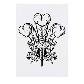 'Prince of Wales Feathers' Temporary Tattoo - Water Resistant, Skin-Safe, Non-Toxic Transfer (TO00082715)