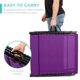 Best Choice Products Patio Chaise Lounge Chair, Portable Outdoor Folding Recliner for Lawn, w/ 8 Positions, Handles, 300lb Capacity - Purple