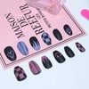 Yheakne Long Coffin Press on Nails Matte BLue Fake Nails