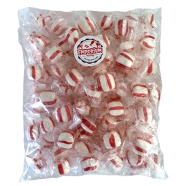 Soft Peppermint Puffs - 1 lb of Red and White Individually Wrapped Creamy Peppermint Candy